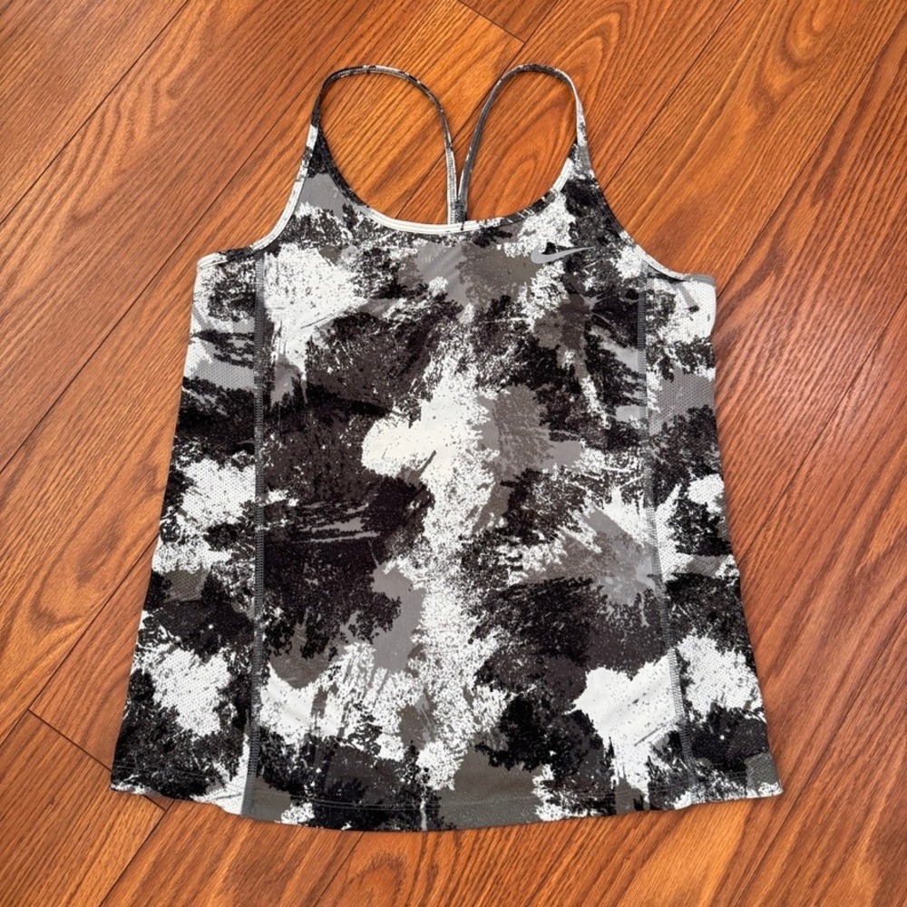 Nike Dri-FIT Womens M Abstract Splatter Print Racerback Running Tank Top 847996